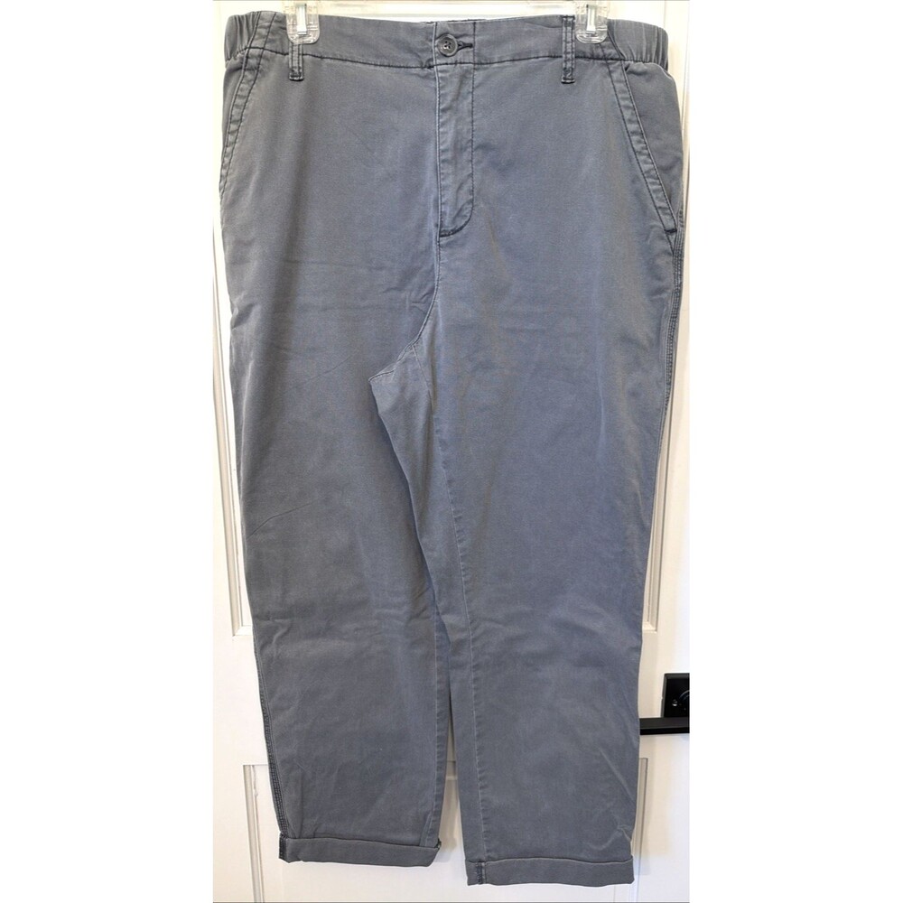 Old Navy OG Chino Pants Womens Large Comfort Waist Gray Tapered Preppy Stretch